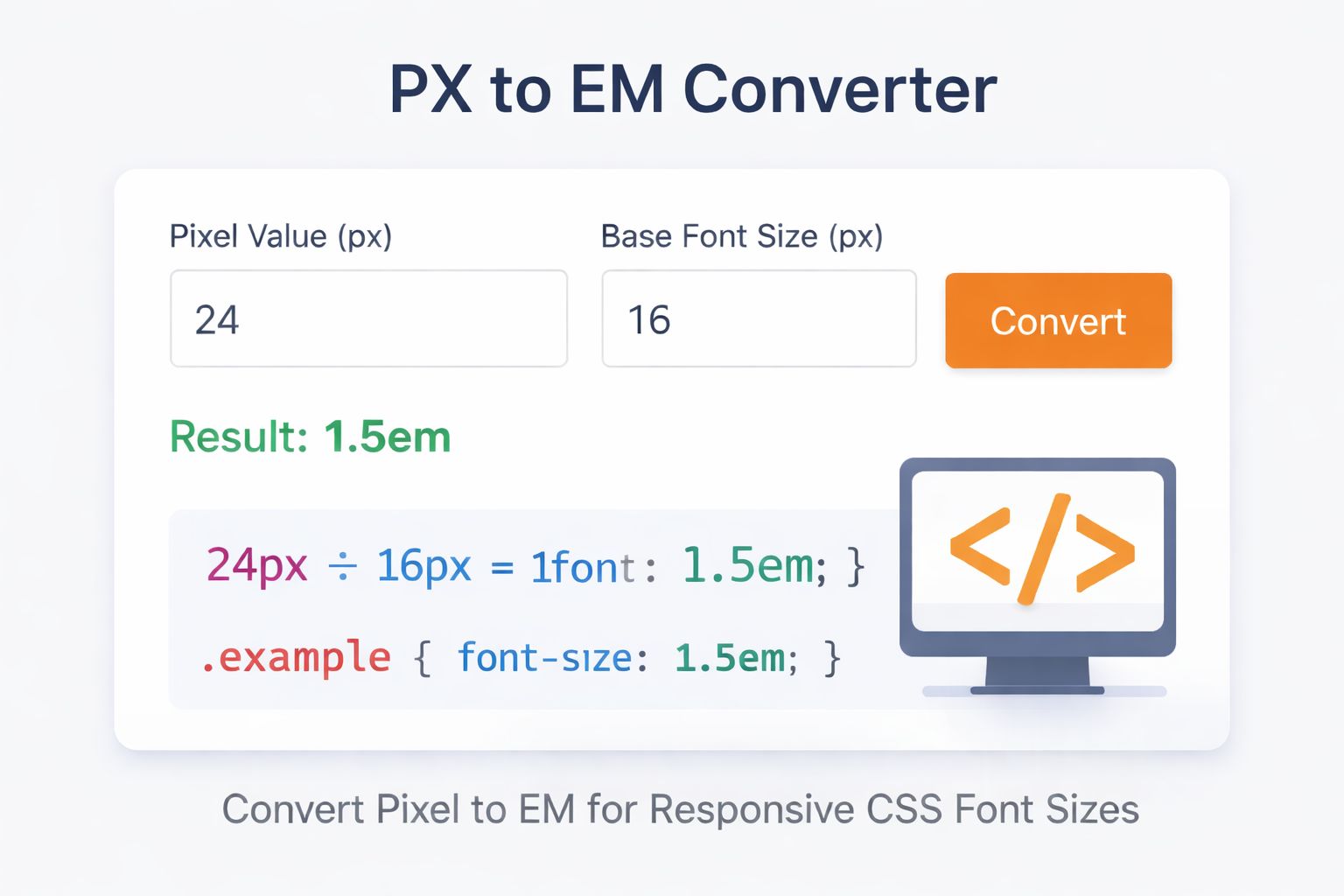 PX to EM Converter – Fast Pixel to EM Calculator
